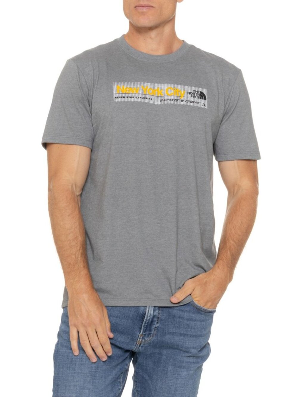 The North Face New York City T-Shirt Short Sleeve Crew Neck Gray Medium